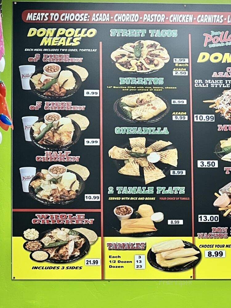 Don Pollo Mexican Grill - West Valley City, UT menu_pic