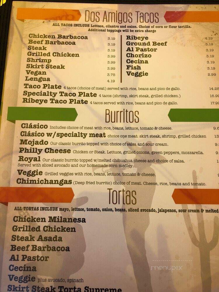 Dos Amigos Mexican Restaurant - Libertyville, IL menu_pic