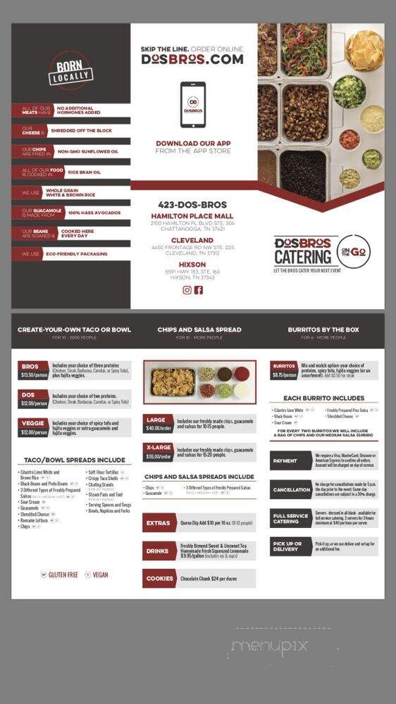 Dosbros Fresh Mexican Grill - Hixson, TN menu_pic