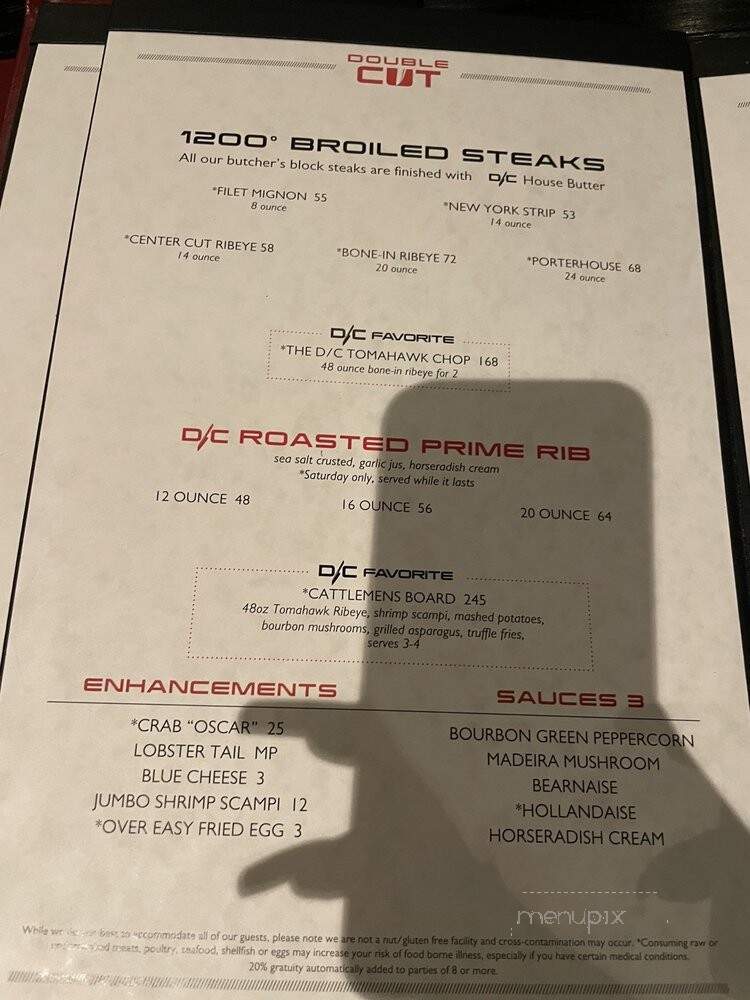 Double Cut Charcoal Grill Liquor Bar - Pocono Summit, PA menu_pic