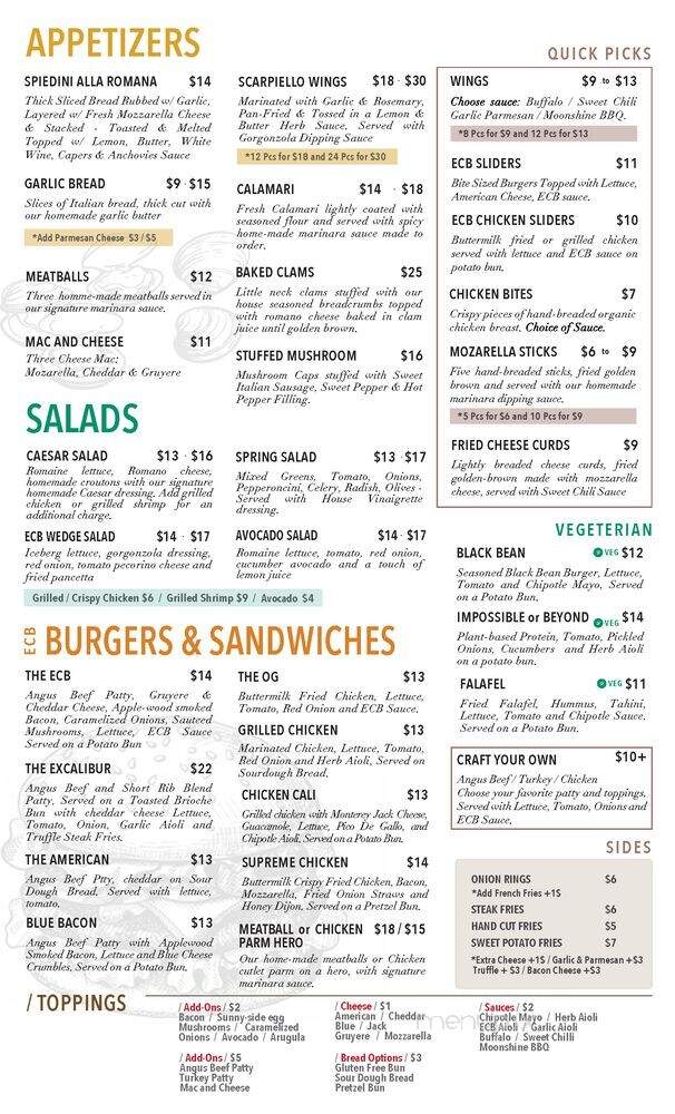 ECB Burgers - Ridgewood, NY menu_pic