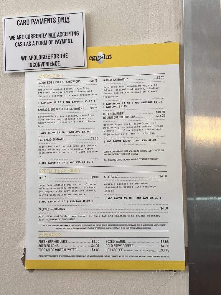 Eggslut - Glendale, CA menu_pic