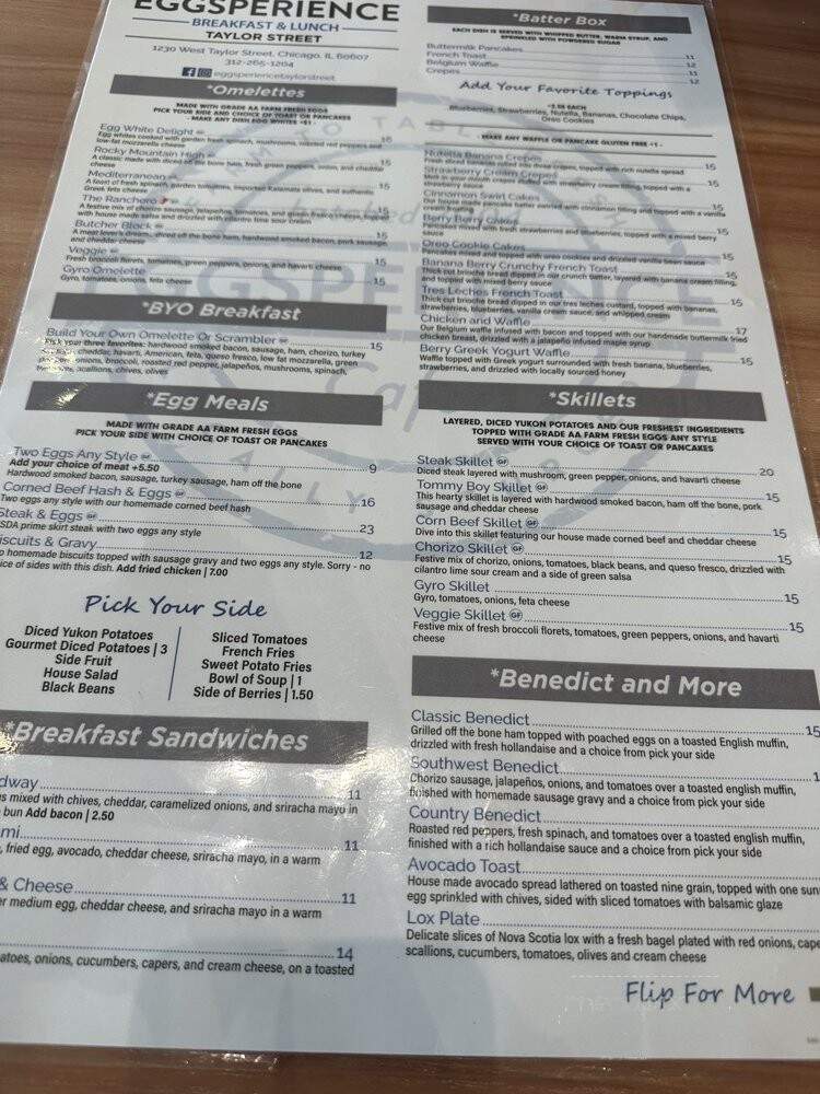 Eggsperience - Chicago, IL menu_pic