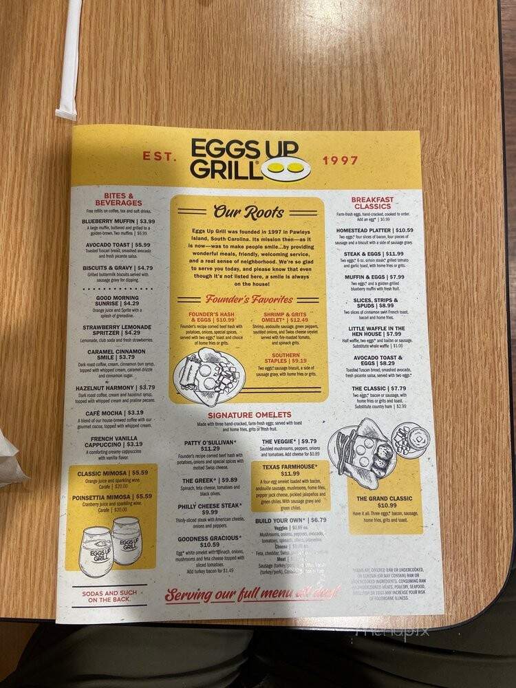Eggs Up Grill - Irmo, SC menu_pic