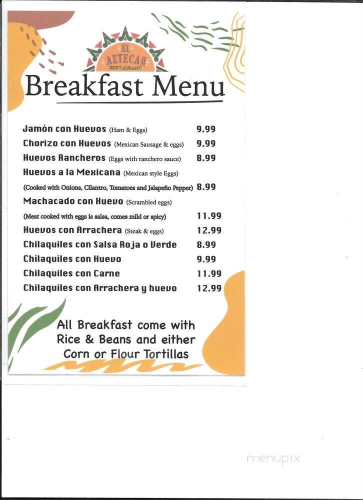 El Azteca II - Grayslake, IL menu_pic