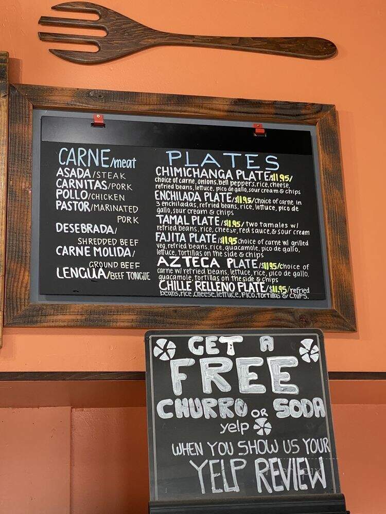 El Burrito Azteca - Portland, OR menu_pic