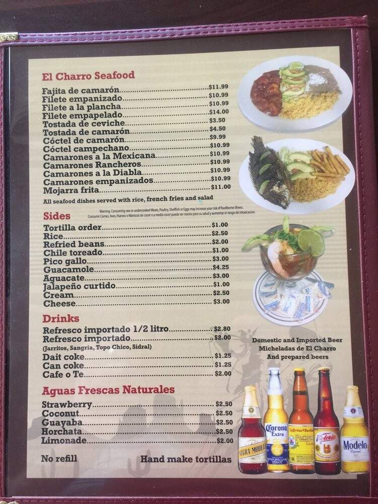 El Charro Mexican Restaurant - Springdale, AR menu_pic