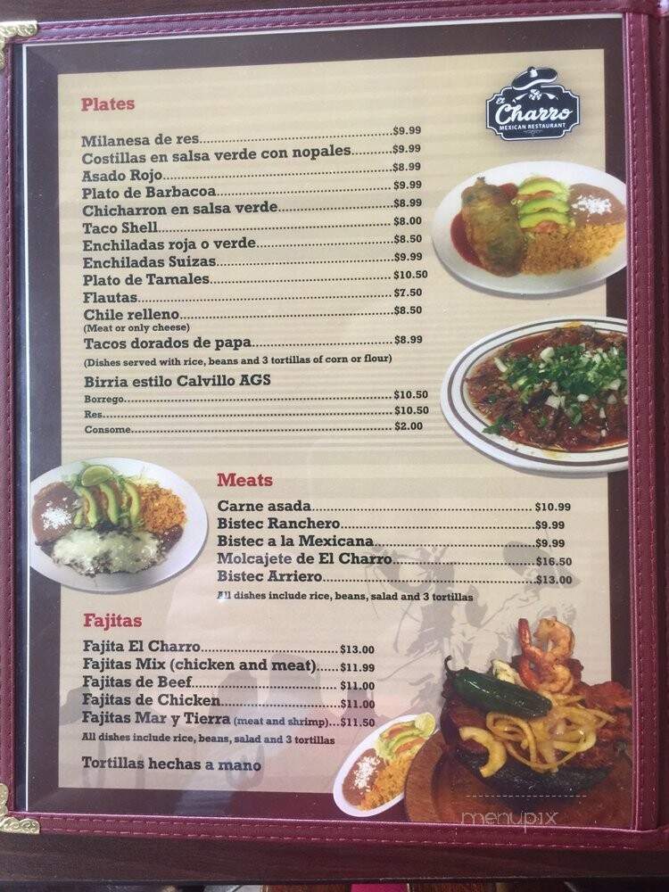 El Charro Mexican Restaurant - Springdale, AR menu_pic