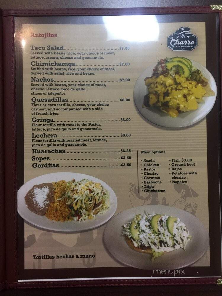 El Charro Mexican Restaurant - Springdale, AR menu_pic