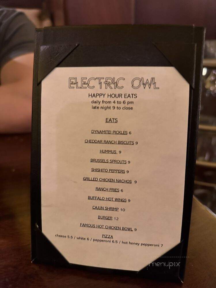 Electric Owl - West Hollywood, CA menu_pic