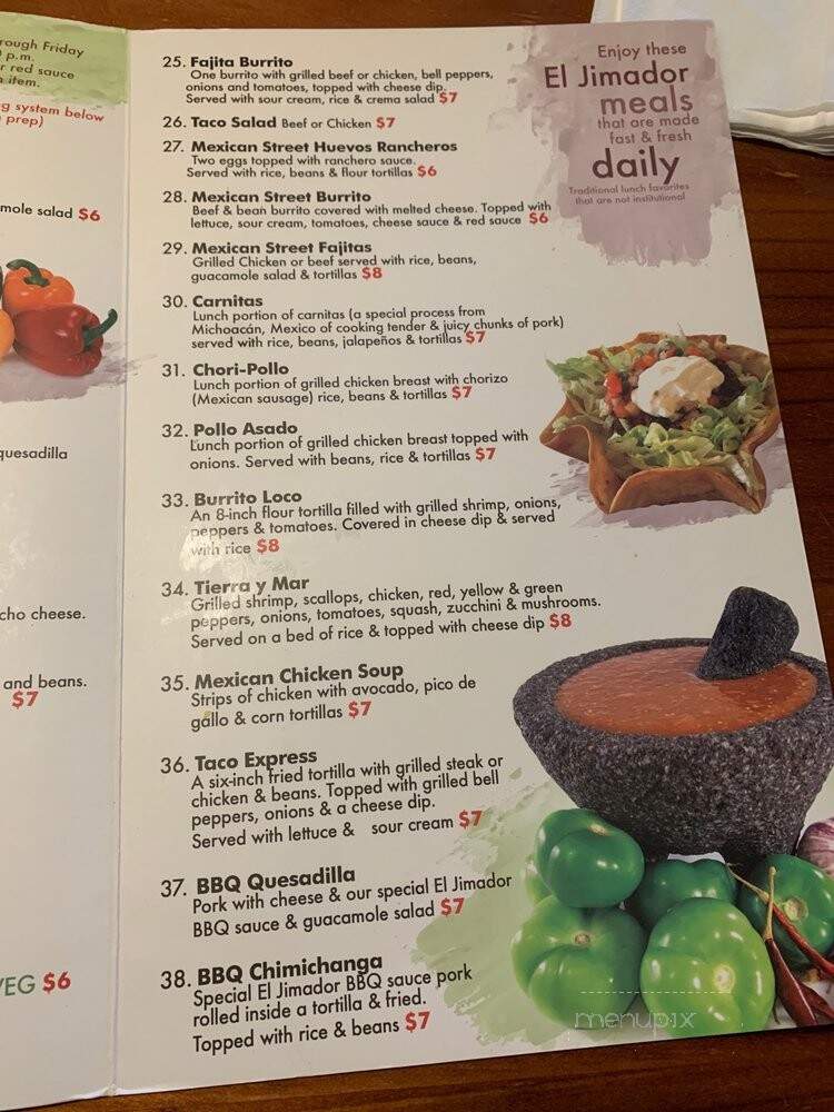El Jimador - Lexington, SC menu_pic