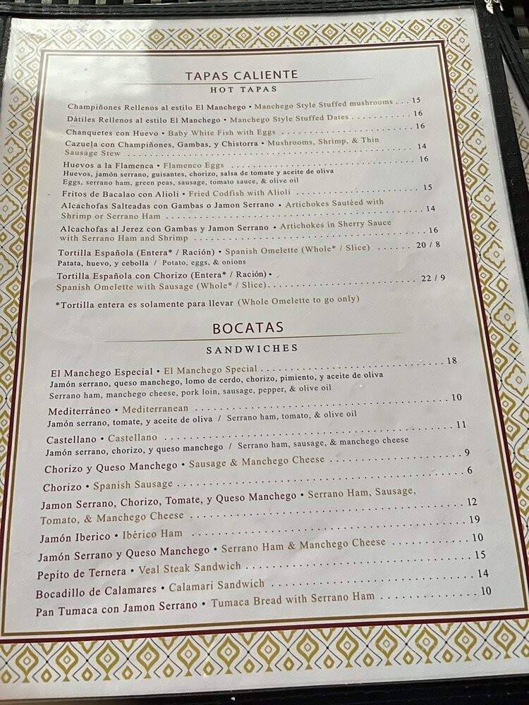 El Manchego Restaurant - Miami, FL menu_pic