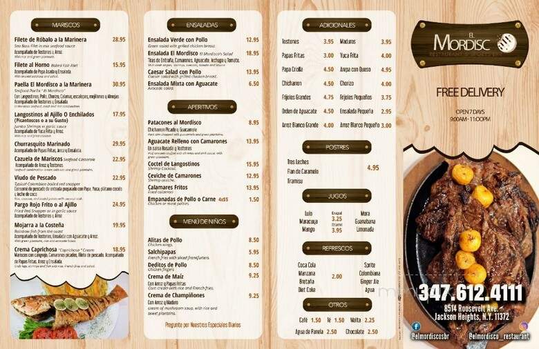 El Mordisco Sports Bar & Restaurant - Jackson Heights, NY menu_pic