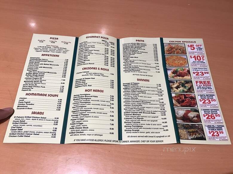 El Paisano Pizzeria - Bronx, NY menu_pic