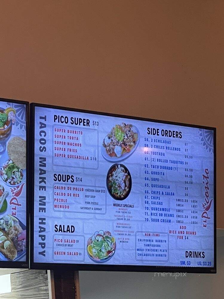 El Picosito Taqueria - Duarte, CA menu_pic