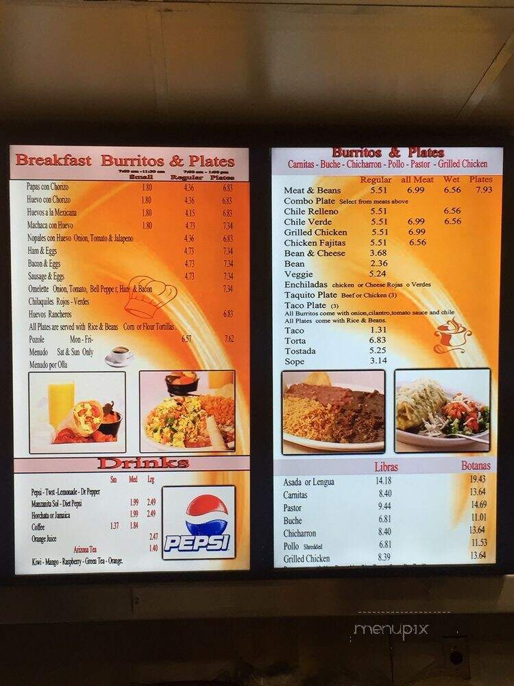 El Taquito - El Monte, CA menu_pic