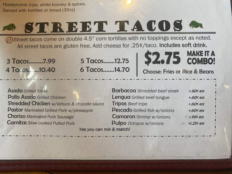 El Torito Taqueria y Mas - Lakewood, CO menu_pic