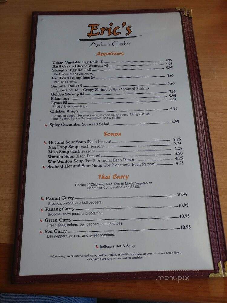 Eric's Asian Cafe - Idaho Springs, CO menu_pic
