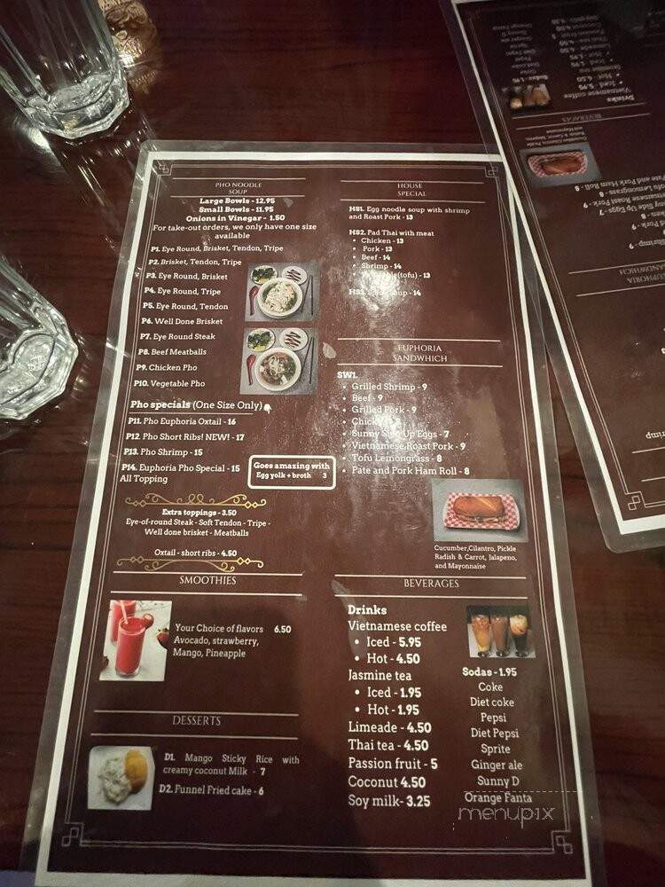 Euphoria Kitchen - Gaithersburg, MD menu_pic
