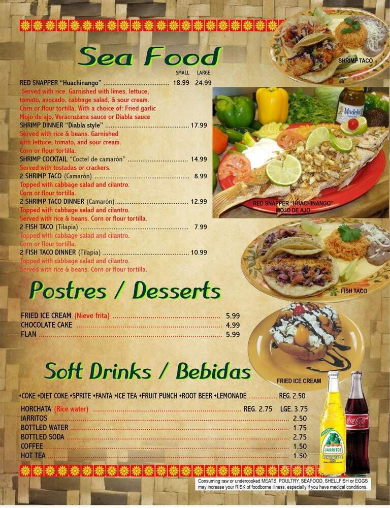 Fajitas Mexican Restaurant - Mokena, IL menu_pic