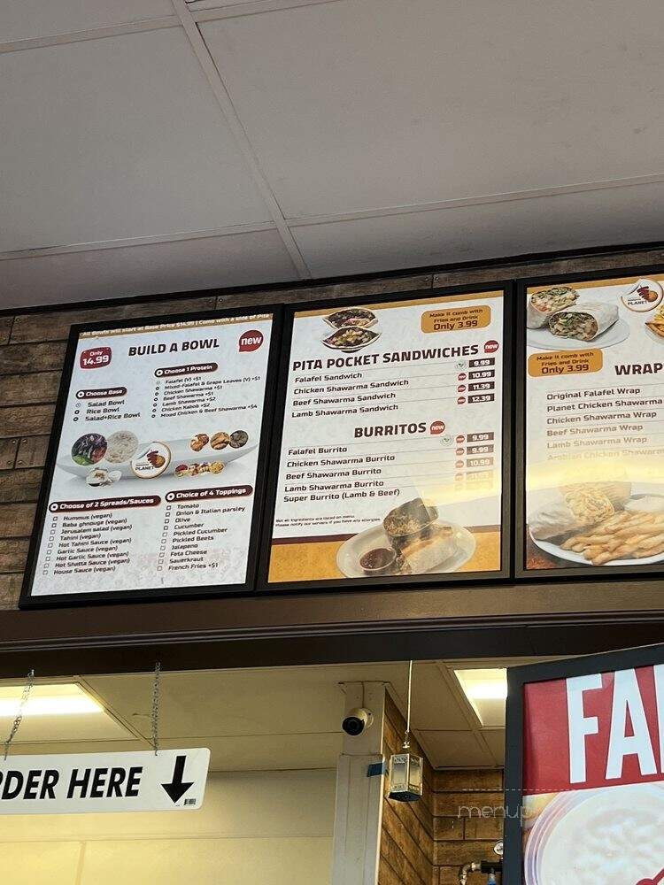 Falafel And Shawarma Planet - Sacramento, CA menu_pic
