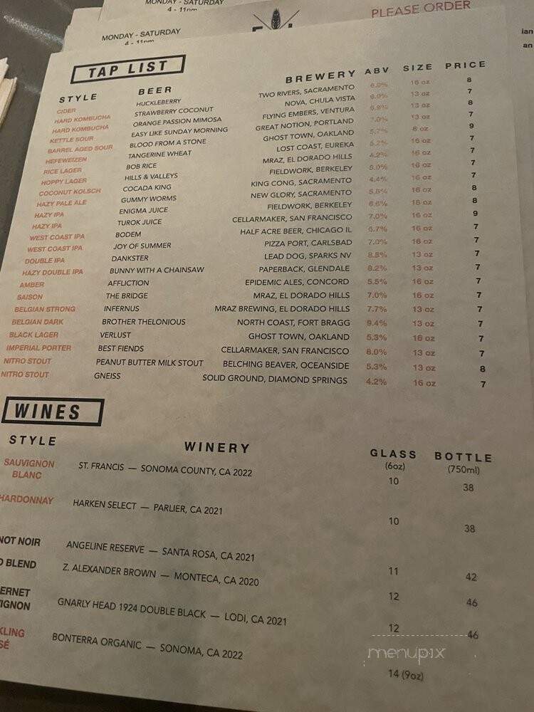 Fermentation Lab - San Francisco, CA menu_pic