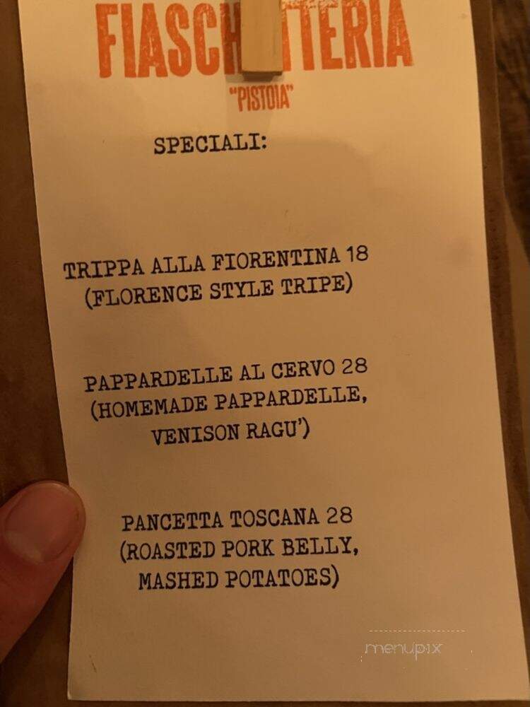 Fiaschetteria Pistoia - New York, NY menu_pic