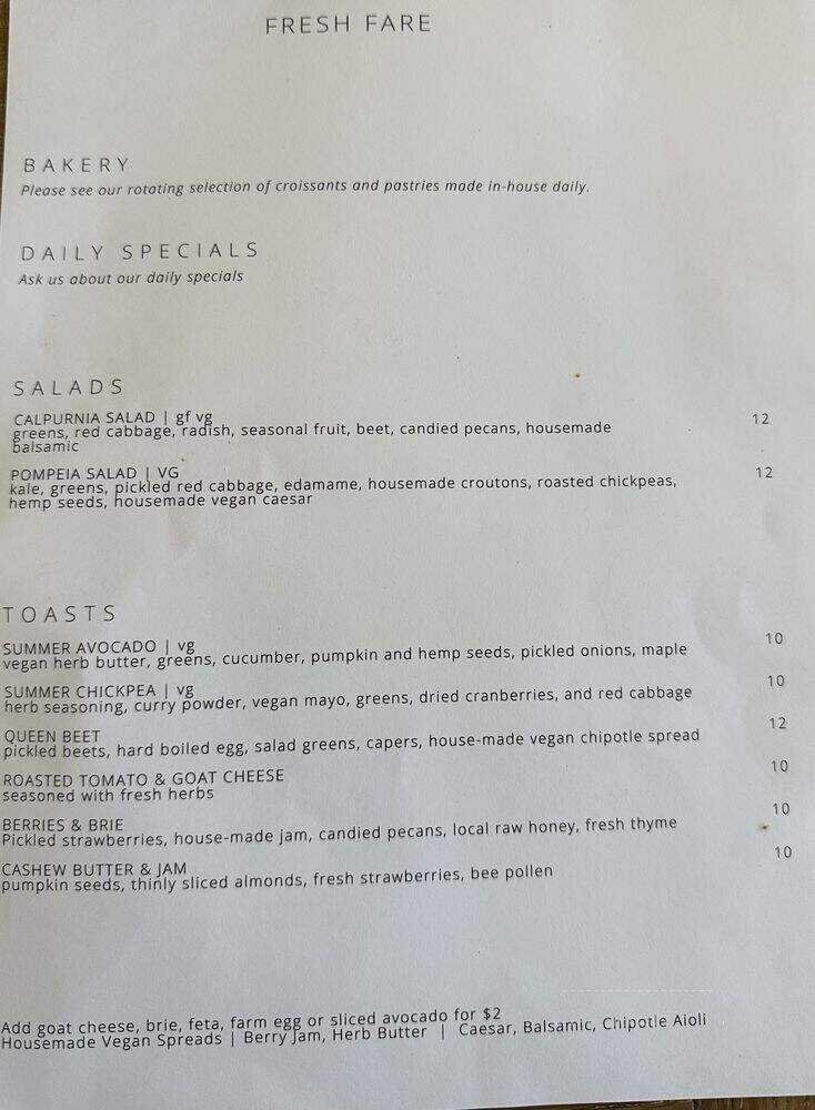 Fiddlehead Fern Cafe - St Louis, MO menu_pic