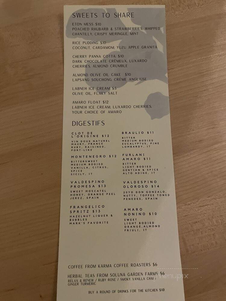 Field & Vine - Somerville, MA menu_pic