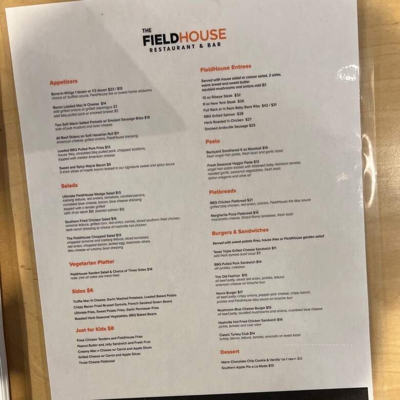 FieldHouse Restaurant & Bar - Norco, CA menu_pic