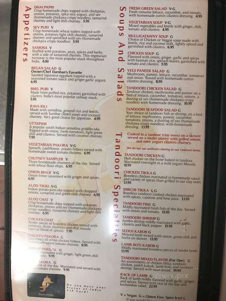 Flavor of India - West Hollywood, CA menu_pic