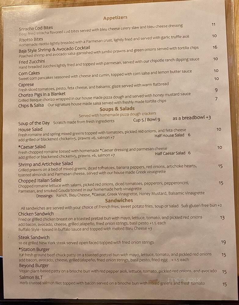 Fort Street Station - Boise, ID menu_pic