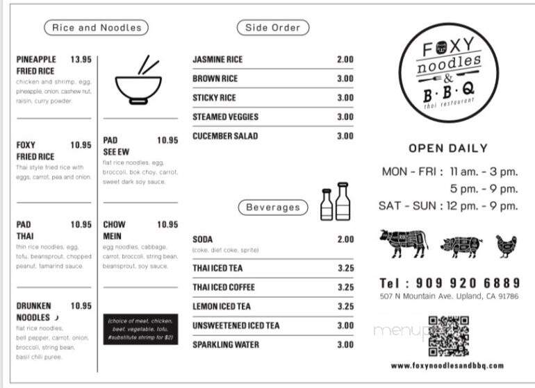 Foxy Noodles & BBQ - Upland, CA menu_pic