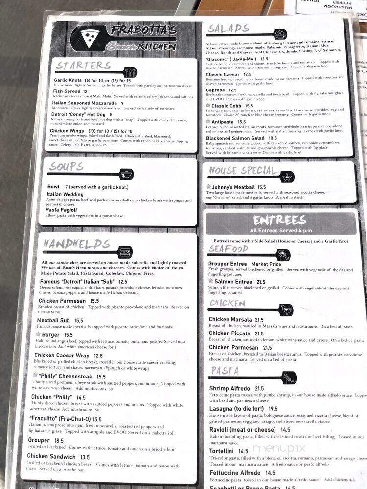Frabotta's Italian Kitchen - Madeira Beach, FL menu_pic