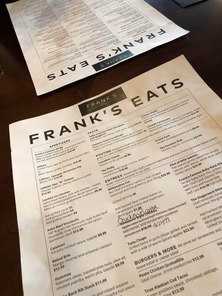 Franks Restaurant - Springville, CA menu_pic