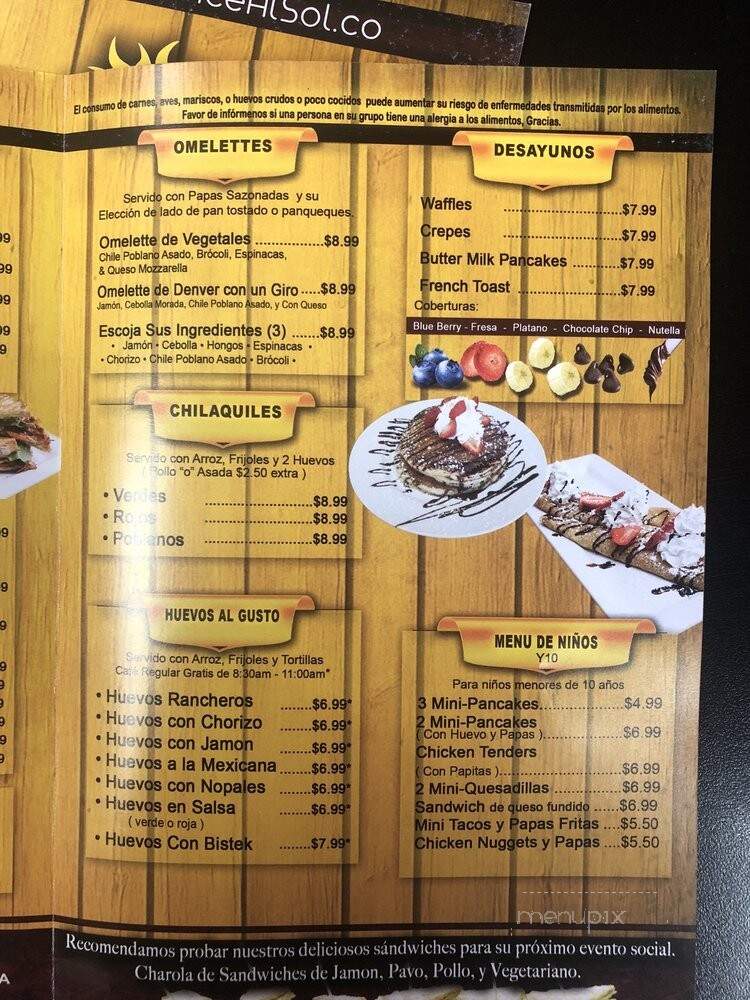 Frente al Sol - Chicago, IL menu_pic