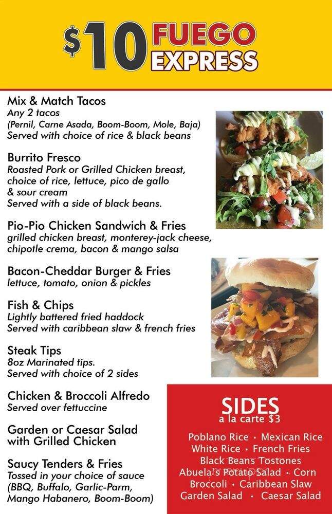 Fuego Latin Fusion Bar & Restaurant - Methuen, MA menu_pic