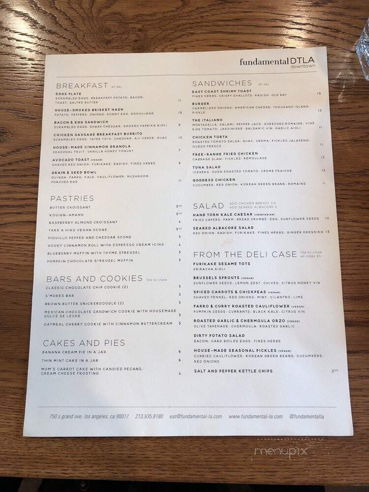 Fundamental DTLA - Los Angeles, CA menu_pic