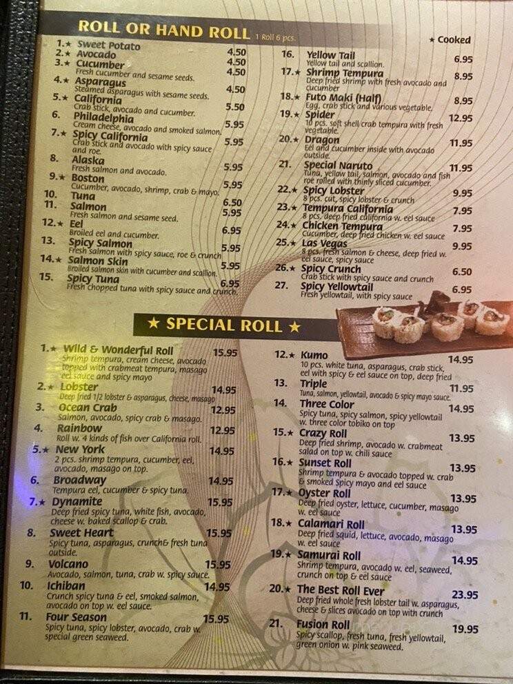 Fusion Japanese Steakhouse - Morgantown, WV menu_pic