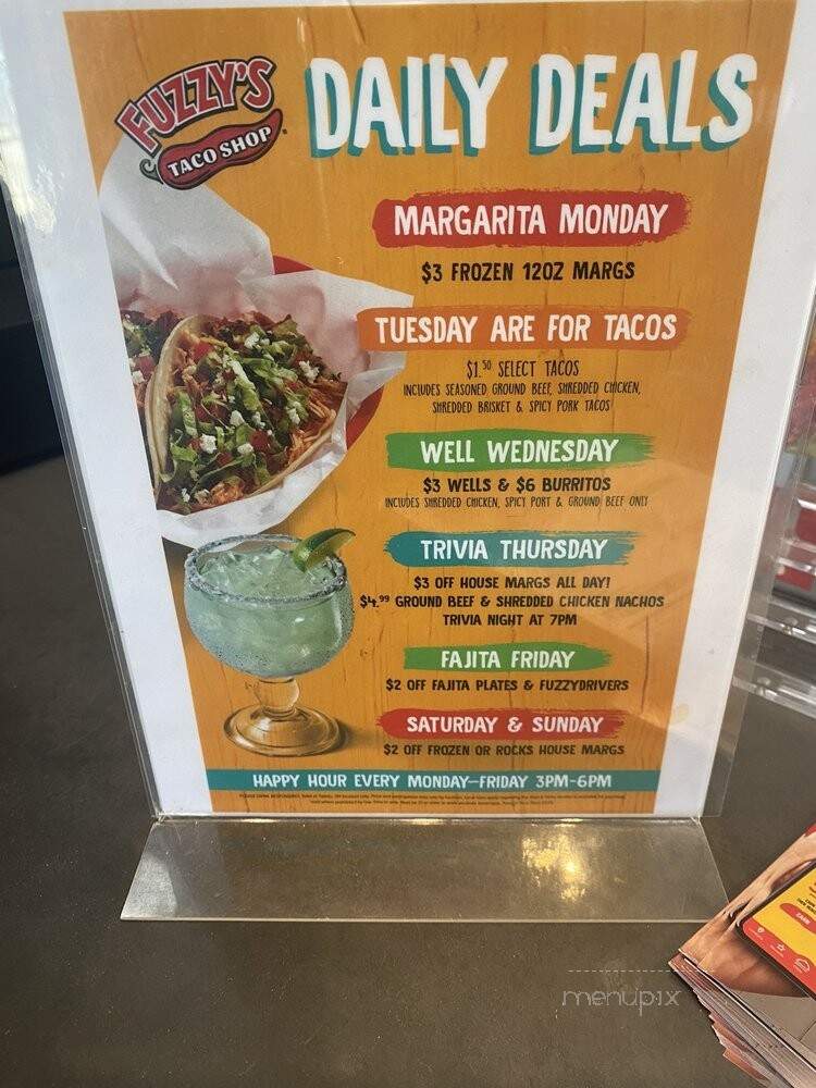 Fuzzy's Taco Shop - Toledo, OH menu_pic