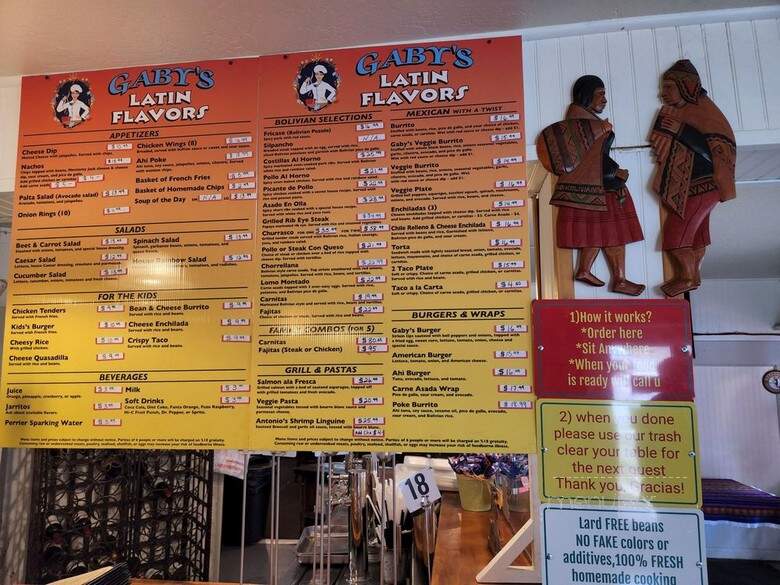 Gaby's Latin Flavors - Big Bear Lake, CA menu_pic