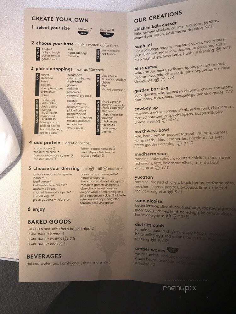 Garden Bar - Portland, OR menu_pic