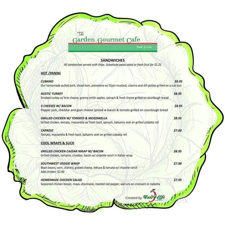 Garden Gourmet Cafe - Grapevine, TX menu_pic