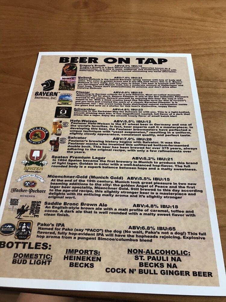 Gasthaus Cardi - Cody, WY menu_pic