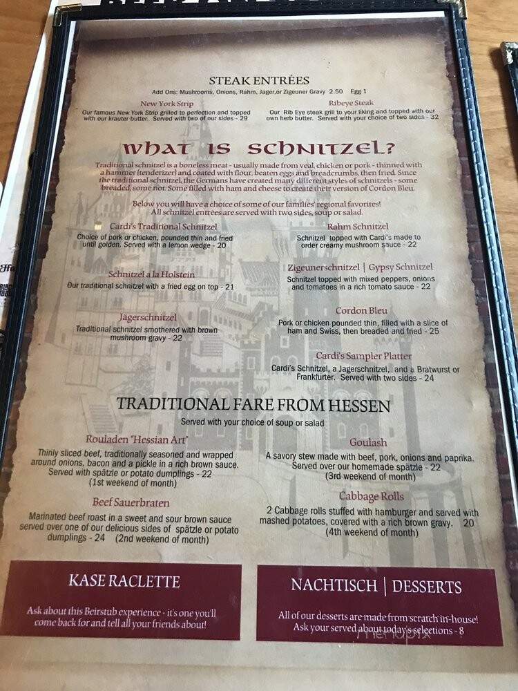 Gasthaus Cardi - Cody, WY menu_pic