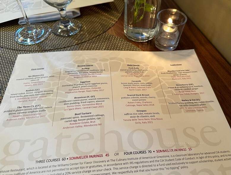 Gatehouse Restaurant - Saint Helena, CA menu_pic