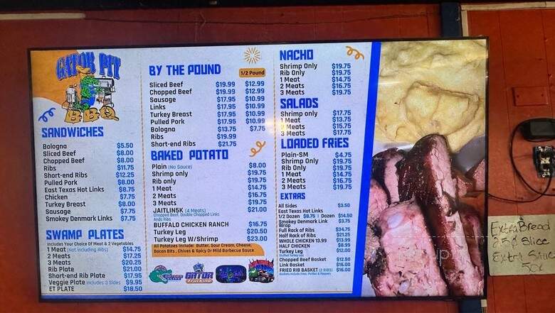 Gatorpit BarBQ - Lancaster, TX menu_pic