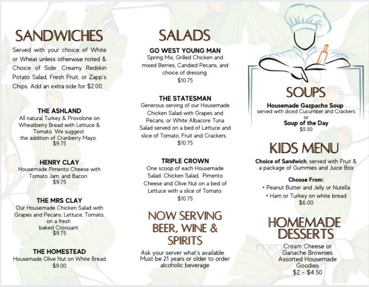 Ginkgo Tree Cafe - Lexington, KY menu_pic