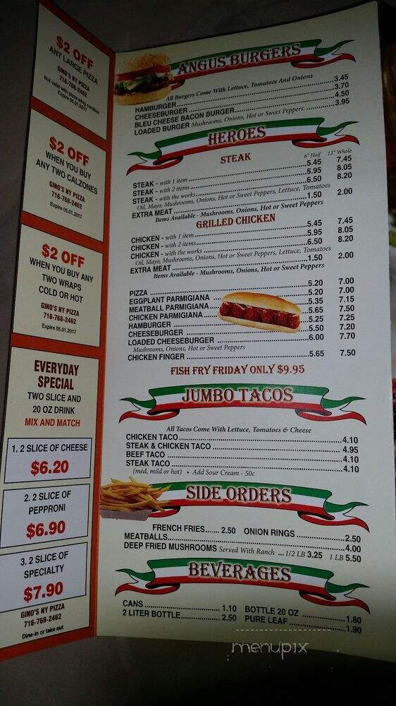 Gino's NY Pizza - Amherst, NY menu_pic