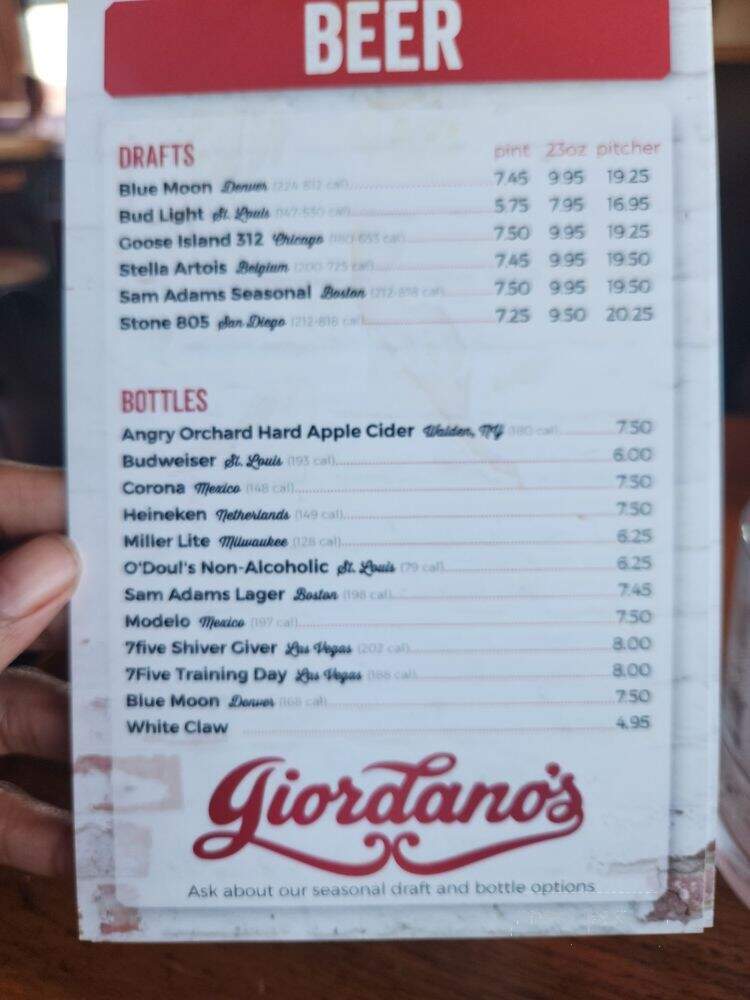 Giordano's - Las Vegas, NV menu_pic